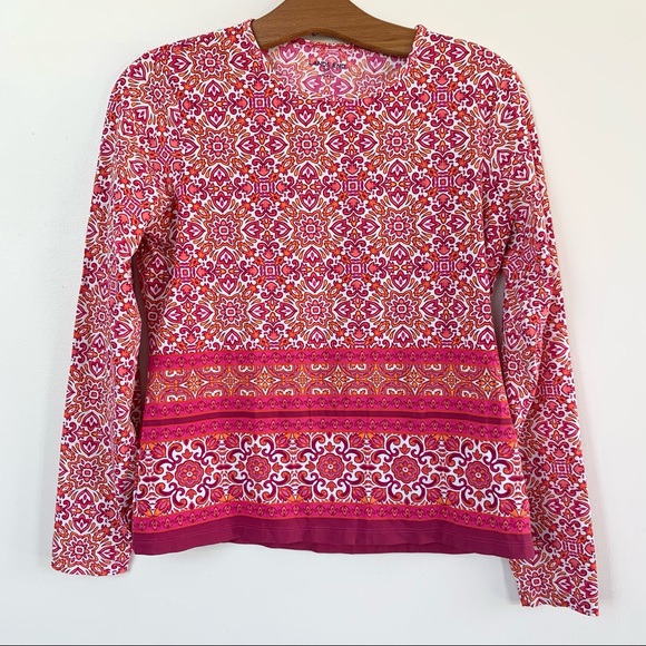 Lands End Long Sleeve Rash-Guard Modest Swim Top - Picture 1 of 5